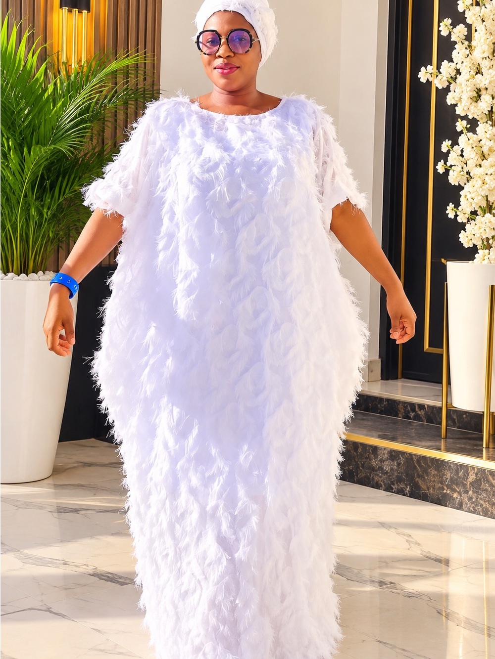 White free gown with inner